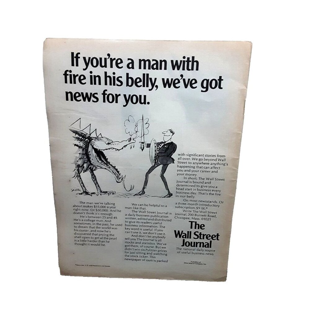 1971 Wall Street Journal Newspaper Original Print Ad
